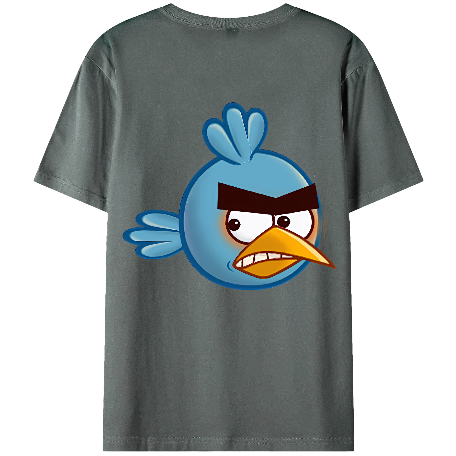 （画像用） Angry Birds アングリーバード 綿100％ メンズ半袖Tシャツ（バックプリント） 通気性